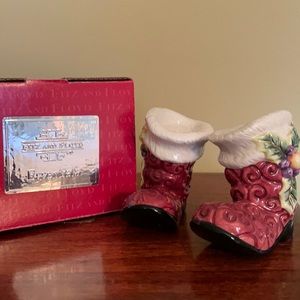 Sale! Fitz and Floyd Santa boot salt and pepper shakers
